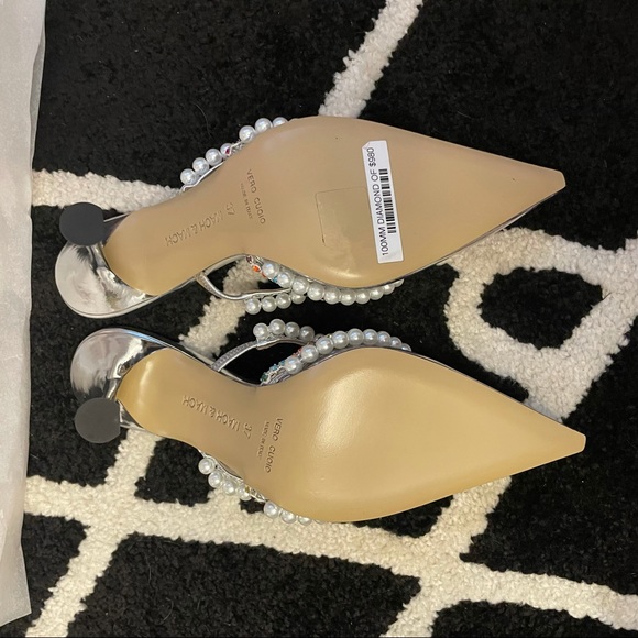 Mach & Mach Diamond of Elizabeth Imitation Pearl Pointed Toe Mule - Picture 7 of 7